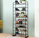 Space-Saving Metal Frame 10-Tier Shoe Organizer Rack