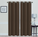 Madonna Blackout Grommet Curtain Panels (Set of 2) – 84″ COFFEE