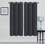 Madonna Blackout Grommet Curtain Panels (Set of 2) – 63″ BLACK
