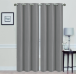 Madonna Blackout Grommet Curtain Panels (Set of 2) – 84″ GRAY
