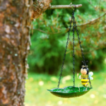 Hanging Bird Feeder Bird Bath with Cute Bee Design