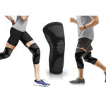 Knee CompressionÂ Sleeve Brace with Gel Grip for Recovery – Black – Medium