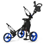Folding 3-Wheel Golf Cart with Seat – Blue