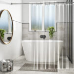 Mildew-Resistant Vinyl Shower Curtain Liner with Metal Grommets & Magnets (2-Pack) – Clear