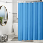 Mildew-Resistant Vinyl Shower Curtain Liner with Metal Grommets & Magnets (2-Pack) – Blue