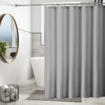 Mildew-Resistant Vinyl Shower Curtain Liner with Metal Grommets & Magnets (2-Pack) – Gray