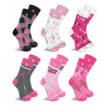 Breast Cancer Awareness Compression Socks (6-Pair) – Crew – S/M