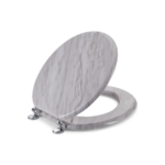 Round Toilet Seat with Easy Clean & Change Hinge – Beige