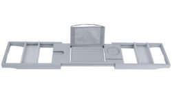 NewHomeâ„¢ Bamboo Adjustable Width Bathroom Caddy Tray – Bathroom Caddy Tray – Gray