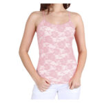 Women’s Spandex Nylon Seamless Camisole Lace Top – Black