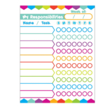 Kids’ Refrigerator Chore Chart with Magnetic Back – White