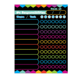 Kids’ Refrigerator Chore Chart with Magnetic Back – Black