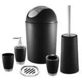 NewHomeâ„¢ 6-Piece Bathroom Accessories Set – Black