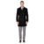 Men’s Double- or Single-Breasted Peacoat Wool Blend Dress Jacket – Double-Breast – Black – Large