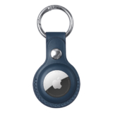 Silicone, Rhinestone, or Leather Case for Apple AirTag – Genuine Leather Airtag Case – Navy