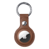 Silicone, Rhinestone, or Leather Case for Apple AirTag – Genuine Leather Airtag Case – Brown