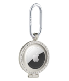 Silicone, Rhinestone, or Leather Case for Apple AirTag – Studded Rhinestone Airtag Case – Silver