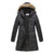Haute Edition® Women’s Mid-Length Puffer Parka Coat with Faux Fur-Lined Hood – X-Large – Black