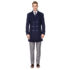 Men’s Double- or Single-Breasted Peacoat Wool Blend Dress Jacket – Double-Breast – Black – 3XL