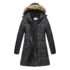 Haute Edition® Women’s Mid-Length Puffer Parka Coat with Faux Fur-Lined Hood – 3XL – Black