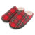 Men’s Plaid Slide-on House Slippers – Medium (8-9) – Red Tartan
