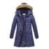 Haute Edition® Women’s Mid-Length Puffer Parka Coat with Faux Fur-Lined Hood – 1X – Navy
