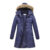 Haute Edition® Women’s Mid-Length Puffer Parka Coat with Faux Fur-Lined Hood – 2XL – Navy