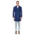 Men’s Double- or Single-Breasted Peacoat Wool Blend Dress Jacket – Double-Breast – Indigo – Large