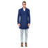 Men’s Double- or Single-Breasted Peacoat Wool Blend Dress Jacket – Double-Breast – Indigo – Medium