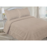 Embroidery Scalloped Edge Quilt Set – King – Taupe