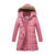 Haute Edition® Women’s Mid-Length Puffer Parka Coat with Faux Fur-Lined Hood – X-Large – Dusty Rose