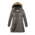 Haute Edition® Women’s Mid-Length Puffer Parka Coat with Faux Fur-Lined Hood – Small – Teal