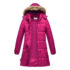 Haute Edition® Women’s Mid-Length Puffer Parka Coat with Faux Fur-Lined Hood – Large – Bright Purple