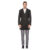Men’s Double- or Single-Breasted Peacoat Wool Blend Dress Jacket – Single-Breast – Charcoal – X-Large