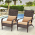 Outdoor Rattan Adirondack Chair (1- or 2-Pack) – Grey-2 Pack
