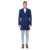Men’s Double- or Single-Breasted Peacoat Wool Blend Dress Jacket – Single-Breast – Indigo – X-Large