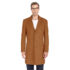 Men’s Double- or Single-Breasted Peacoat Wool Blend Dress Jacket – Single-Breast – Caramel – 2XL