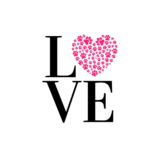 Paw Print Heart Matte Cardstock Textual Art Poster – Love