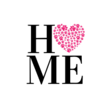 Paw Print Heart Matte Cardstock Textual Art Poster – Home