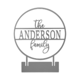 Personalized Round Tabletop Name Sign (3 Sizes/4 Colors) – Name Only Style / 12 inch Raw