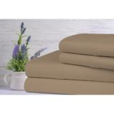 Lavender Scented Bamboo 4-Piece Sheet Set – Queen – Taupe