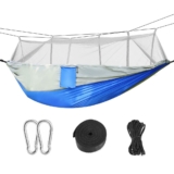Camping Hammock with Mosquito Net with Hanging Straps and Carabiners – Grey