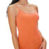 Women’s Stretchy Camisole Spaghetti Strap Tank Top (4-Pack) – Orange Large