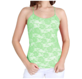 Women’s Spandex Nylon Seamless Camisole Lace Top – Green