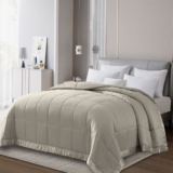 Solid Color Microfiber Down Alternative Blanket – Full/Queen – Khaki