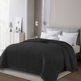 Solid Color Microfiber Down Alternative Blanket – Full/Queen – Black
