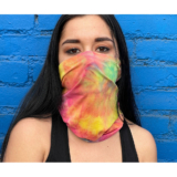 Sports Neck Gaiter Face Mask – Teal Cherry Tie Dye