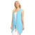 Women’s Lightweight Sleeveless Solid Open-Front Drape Vest Cardigan – Aqua – 2XL