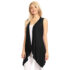 Women’s Lightweight Sleeveless Solid Open-Front Drape Vest Cardigan – Black – 2XL