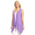 Women’s Lightweight Sleeveless Solid Open-Front Drape Vest Cardigan – Lilac – Large